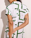Sunshine Linen Polo Dress - Green Paint Print | Plus Size & Straight Size Women's Fashion | Universal Standard