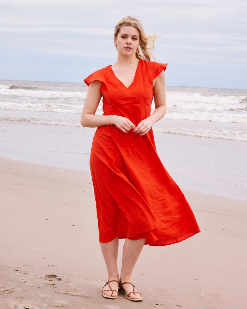 Victoria Linen Blend Dress - Shoreline Sunset | Plus Size & Straight Size Women's Fashion | Universal Standard
