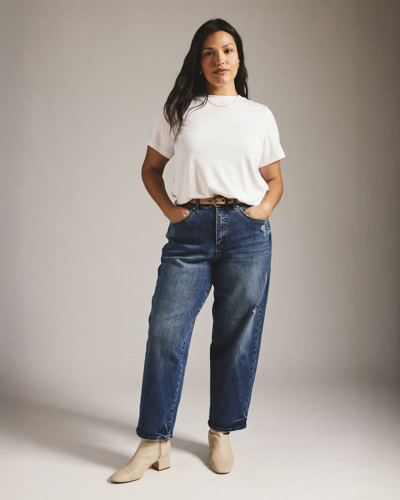 Lou High Rise Barrel Leg Jeans - Princeton Blue