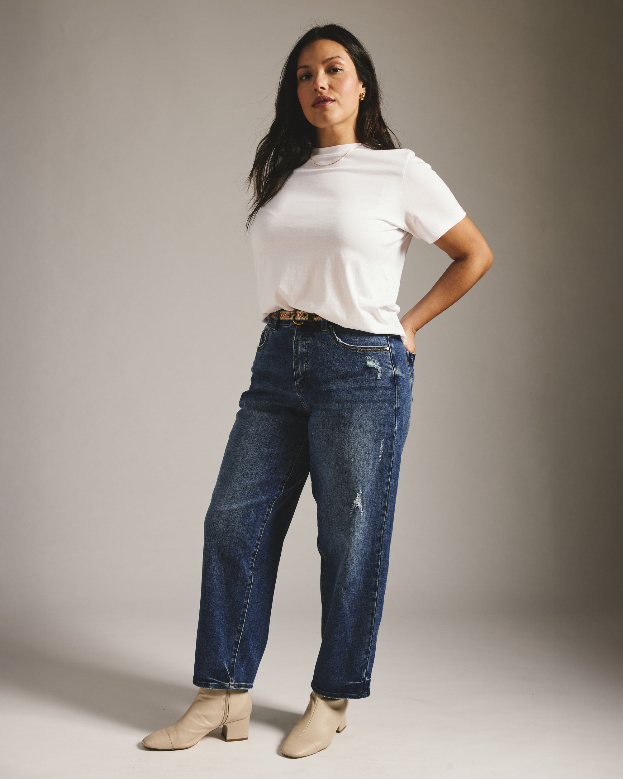 Lou High Rise Barrel Leg Jeans - Princeton Blue