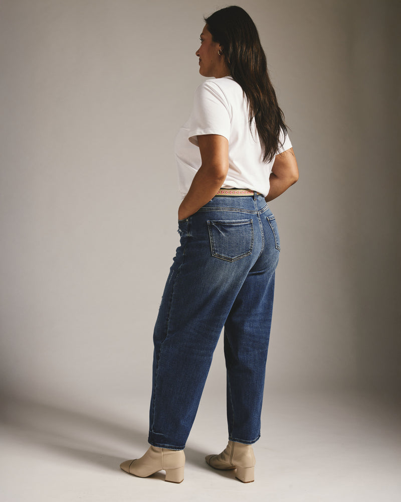 Lou High Rise Barrel Leg Jeans - Princeton Blue | Plus Size & Straight Size Women's Fashion | Universal Standard