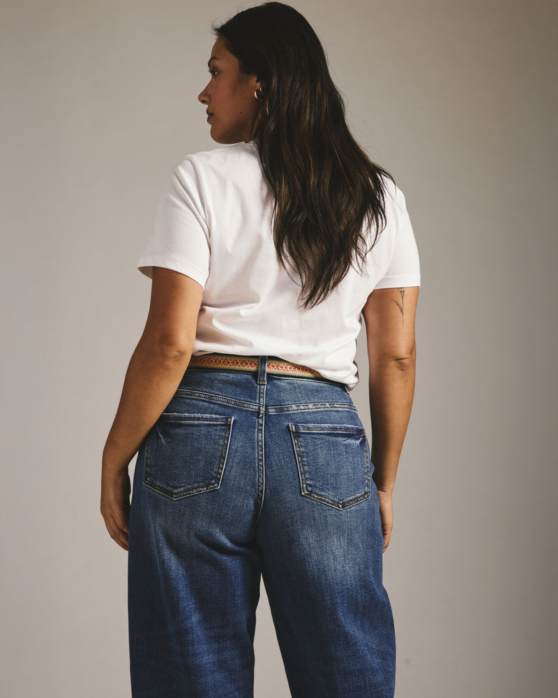 Lou High Rise Barrel Leg Jeans - Princeton Blue | Plus Size & Straight Size Women's Fashion | Universal Standard