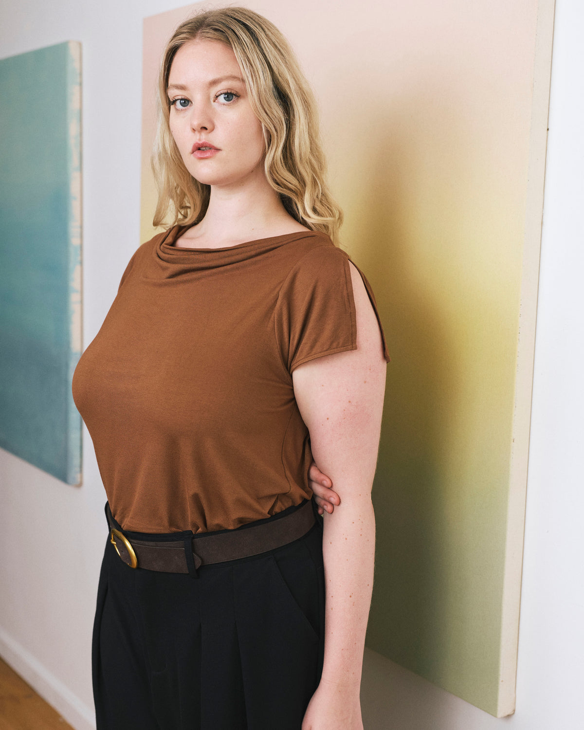 Jewel Liquid Jersey Cowl Neck Top - Pony | Plus Size & Straight Size Women's Fashion | Universal Standard