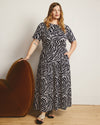 Thea Divine Jersey Midi Dress - Black Bosco Print