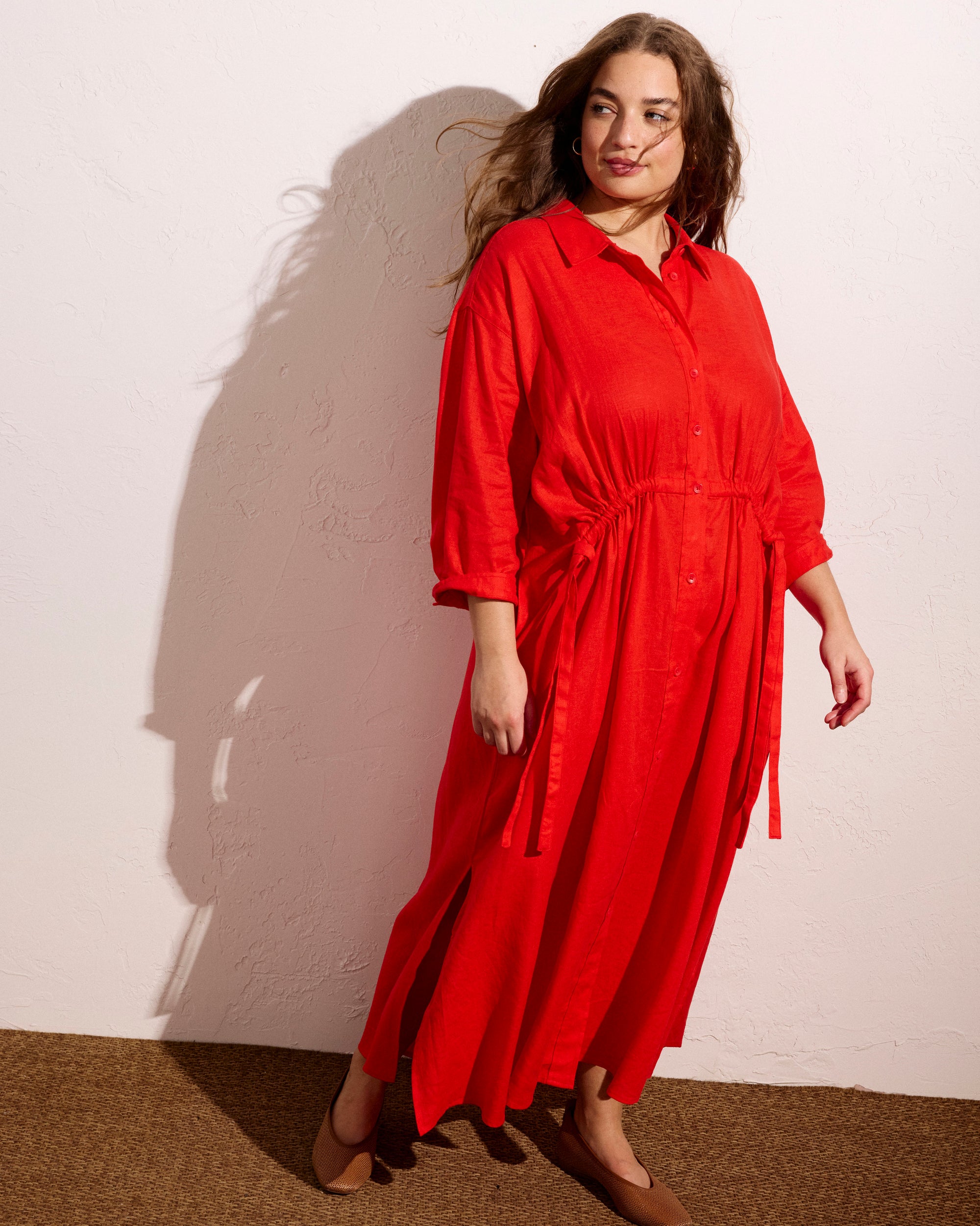 drawstring linen dress Drawstring Linen Dress