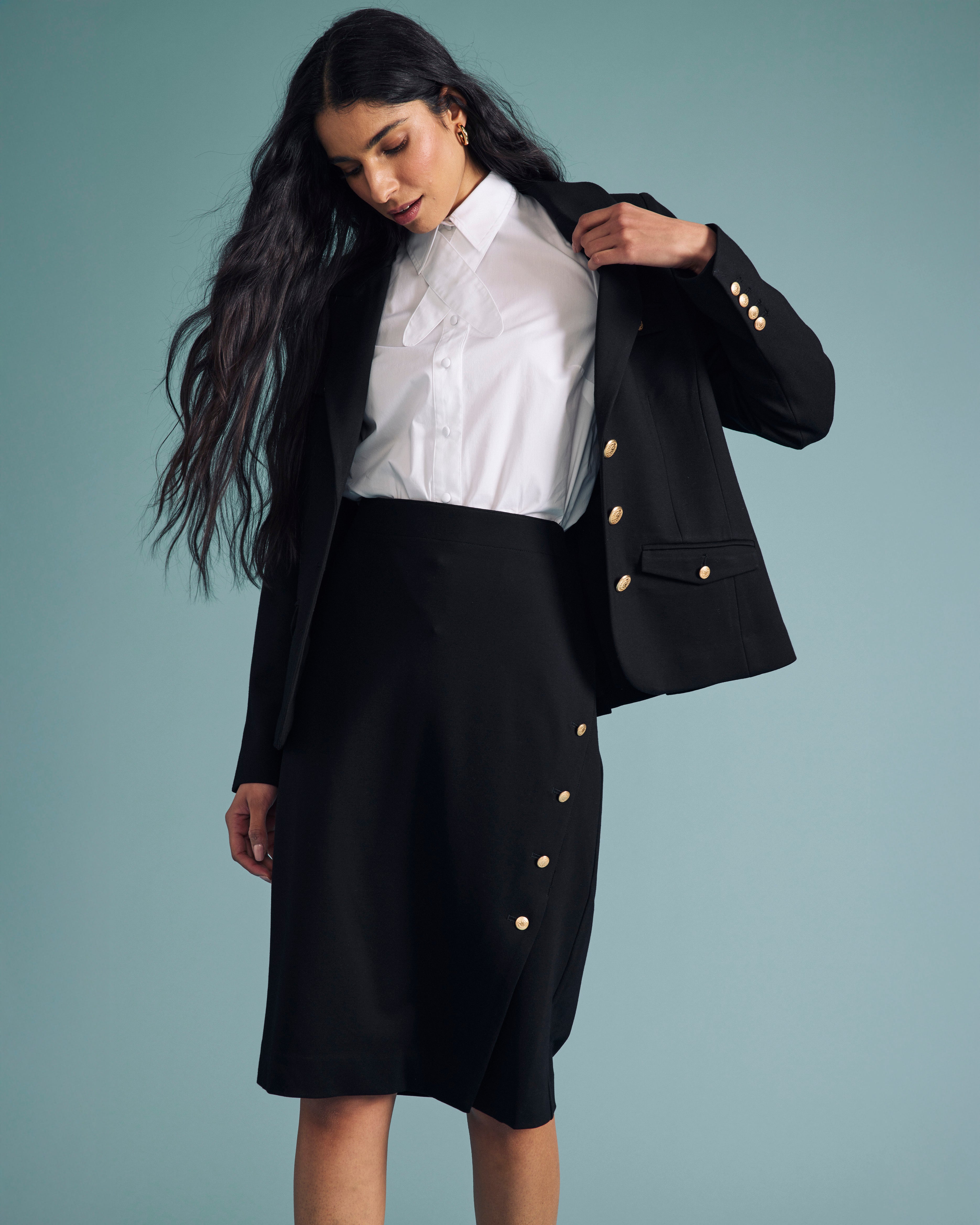 Janet Tie-Neck Cotton Poplin Shirt - White