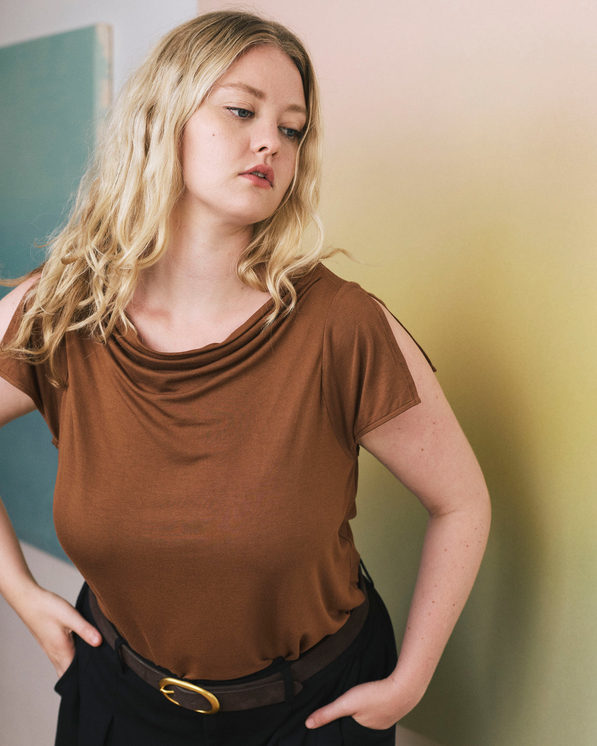 Jewel Liquid Jersey Cowl Neck Top - Pony | Plus Size & Straight Size Women's Fashion | Universal Standard