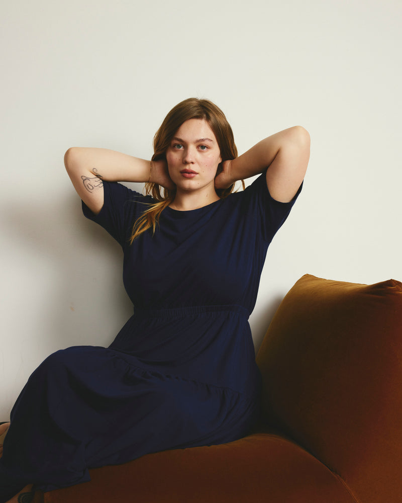 Thea Divine Jersey Midi Dress - Cenote | Plus Size & Straight Size Women's Fashion | Universal Standard