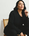 Savvy Fine Rib Asymmetric Sweater - Black