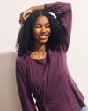 Sabrina Twist Front Stretch Cupro Blouse - Potion Purple
