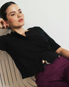 Soft Spun Short Sleeve Cardigan - Black | Plus Size & Straight Size Women's Fashion | Universal Standard