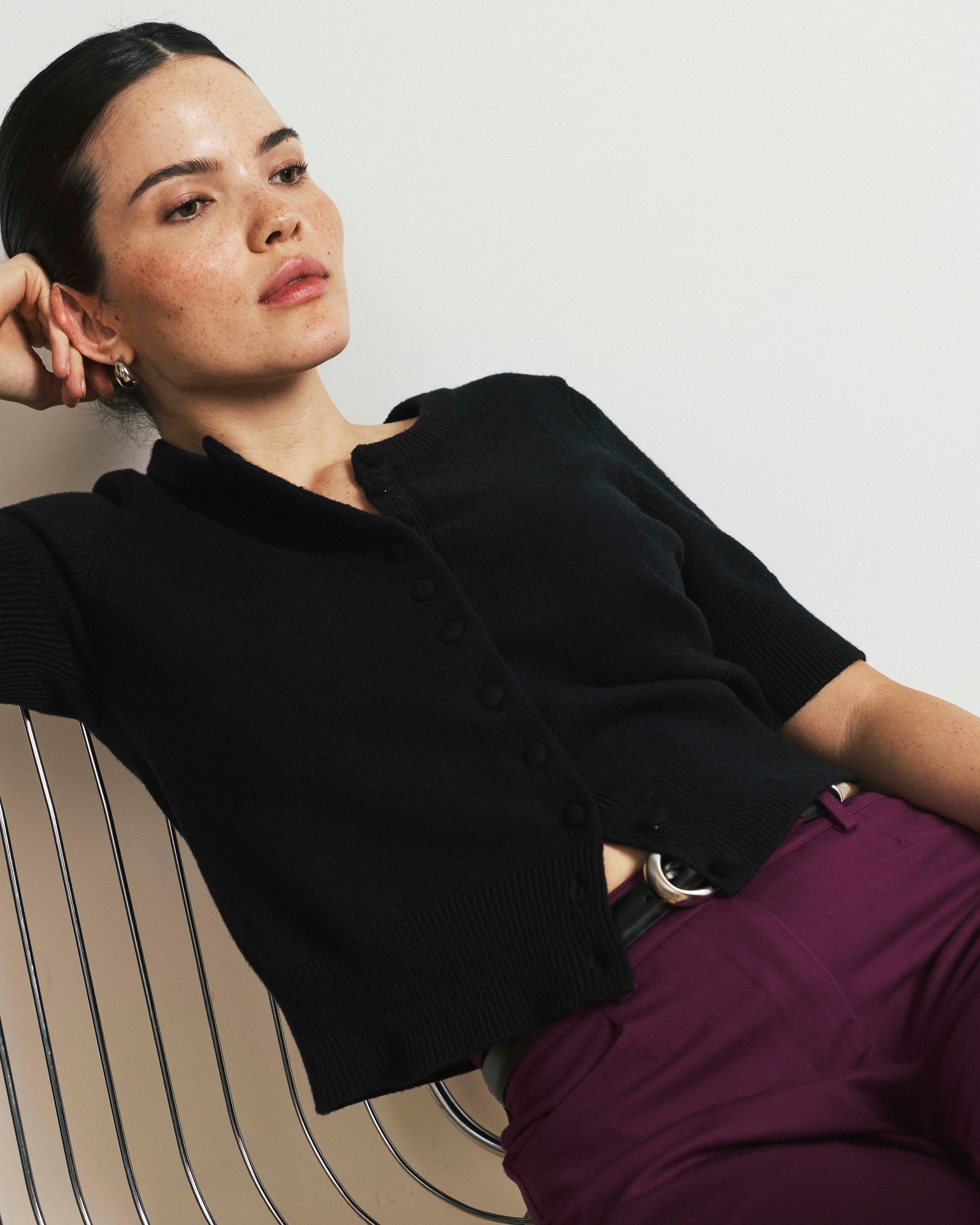 Soft Spun Short Sleeve Cardigan - Black | Plus Size & Straight Size Women's Fashion | Universal Standard