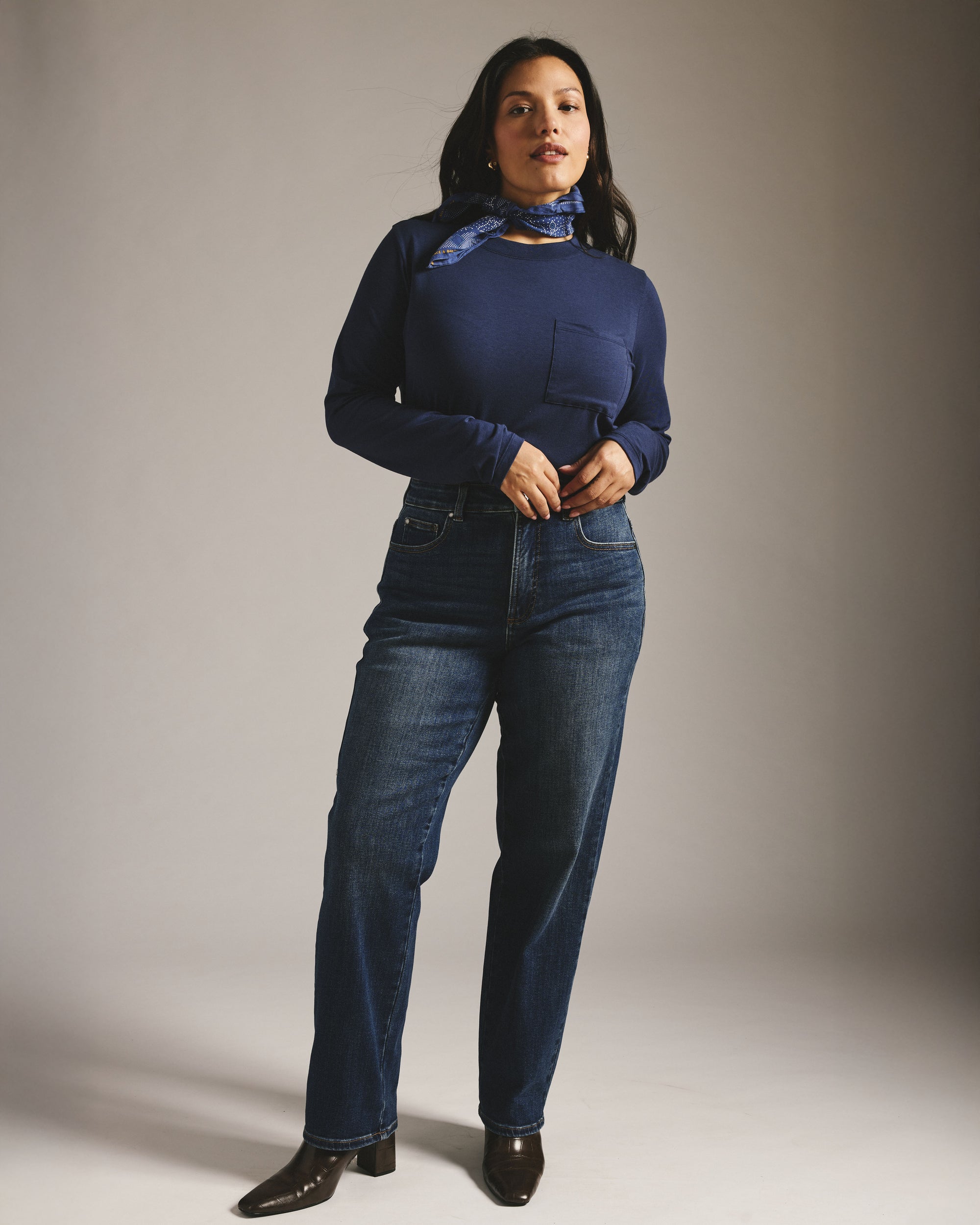 Etta High Rise Straight Leg Jeans 31 Inch - Saint Lawrence Blue