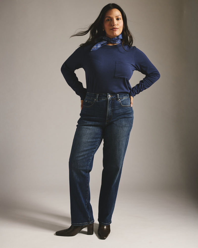 Etta High Rise Straight Leg Jeans 31 Inch - Saint Lawrence Blue | Plus Size & Straight Size Women's Fashion | Universal Standard