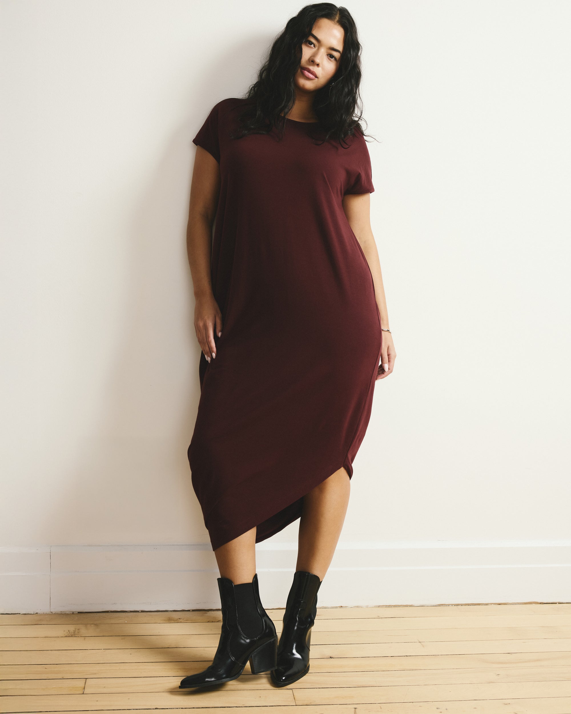 Universal Standard Plus Size Iconic Geneva Dress - Black cherry Universal Standard Plus Size Iconic Geneva Dress - Black cherry