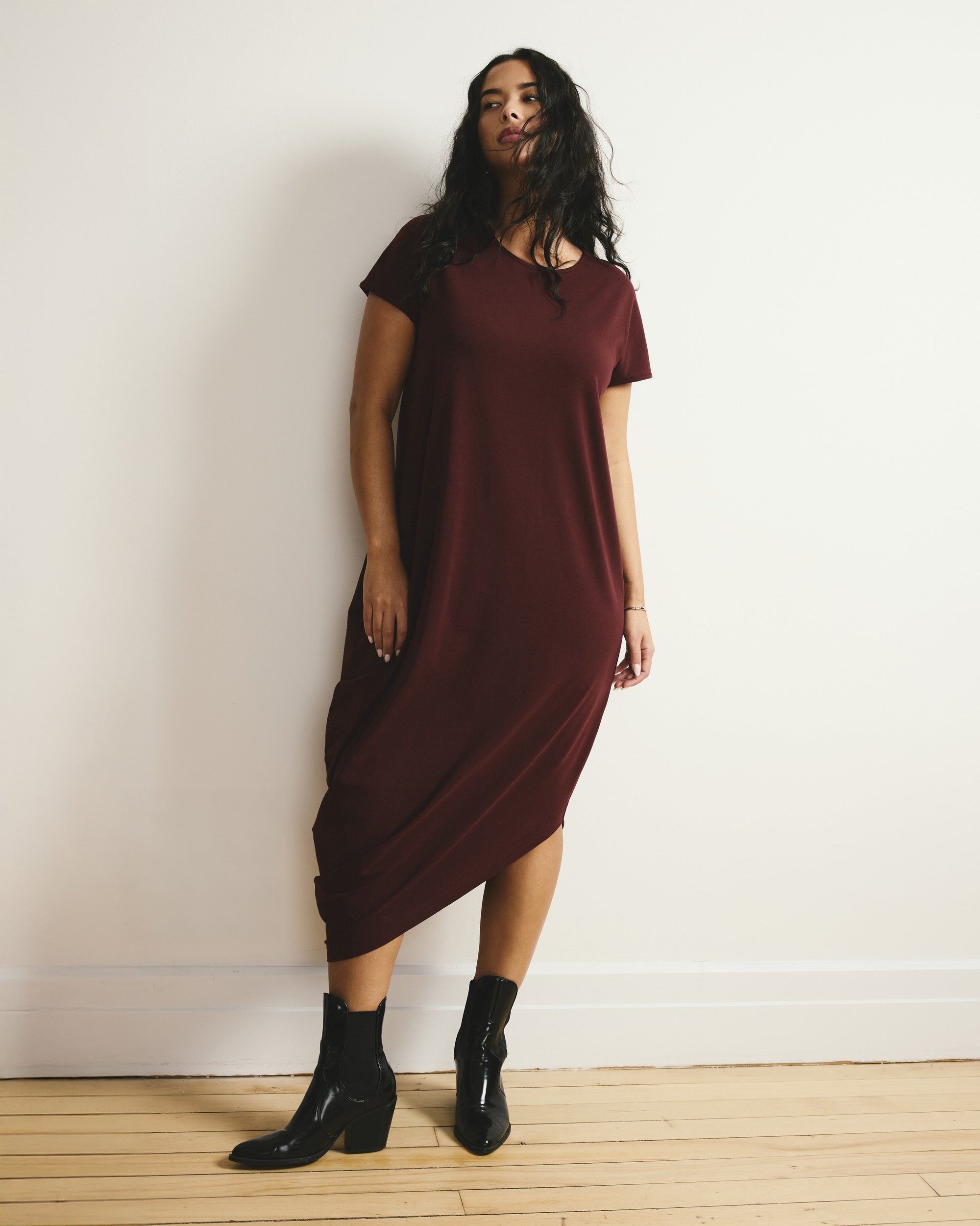 Universal Standard Plus Size Iconic Geneva Dress - Black cherry Universal Standard Plus Size Iconic Geneva Dress - Black cherry