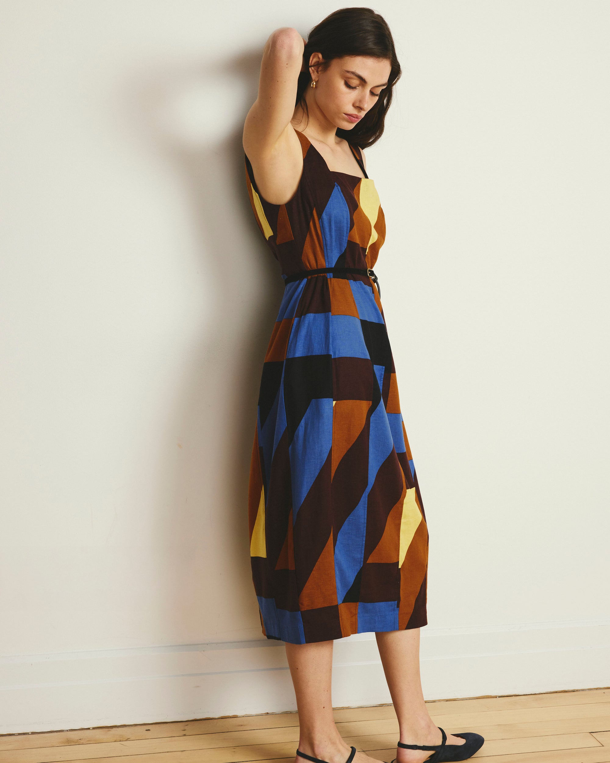 Saulay Square Neck Linen Midi Dress - Beach Ombra Print Universal Standard Saulay Square Neck Linen Midi Dress - Beach Ombra Print Universal Standard