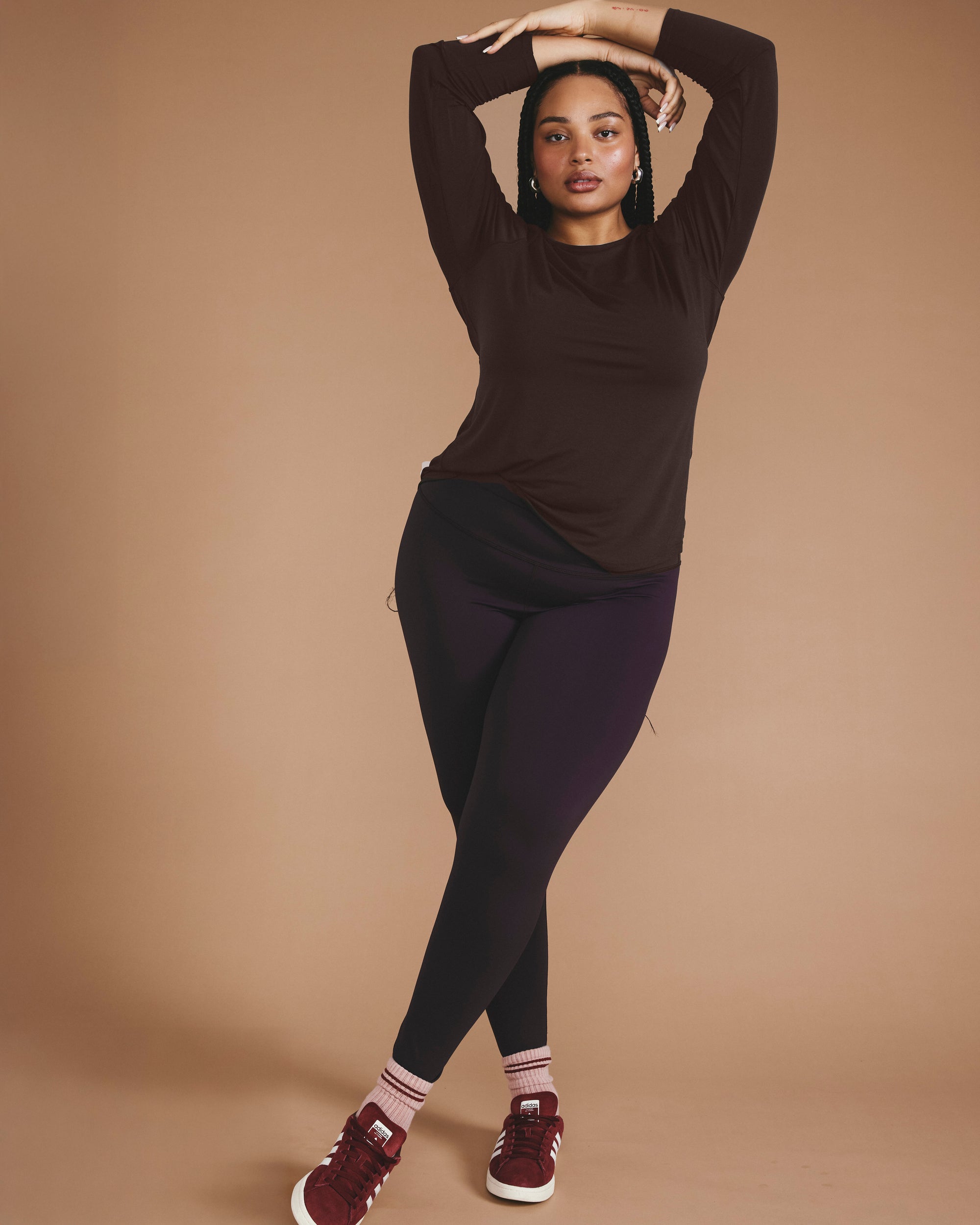 Mia Long Sleeve Movement Tee - Deep Brown | Plus Size & Straight Size Women's Fashion | Universal Standard