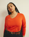 Long Sleeve V Rex - Orange Flame | Plus Size & Straight Size Women's Fashion | Universal Standard