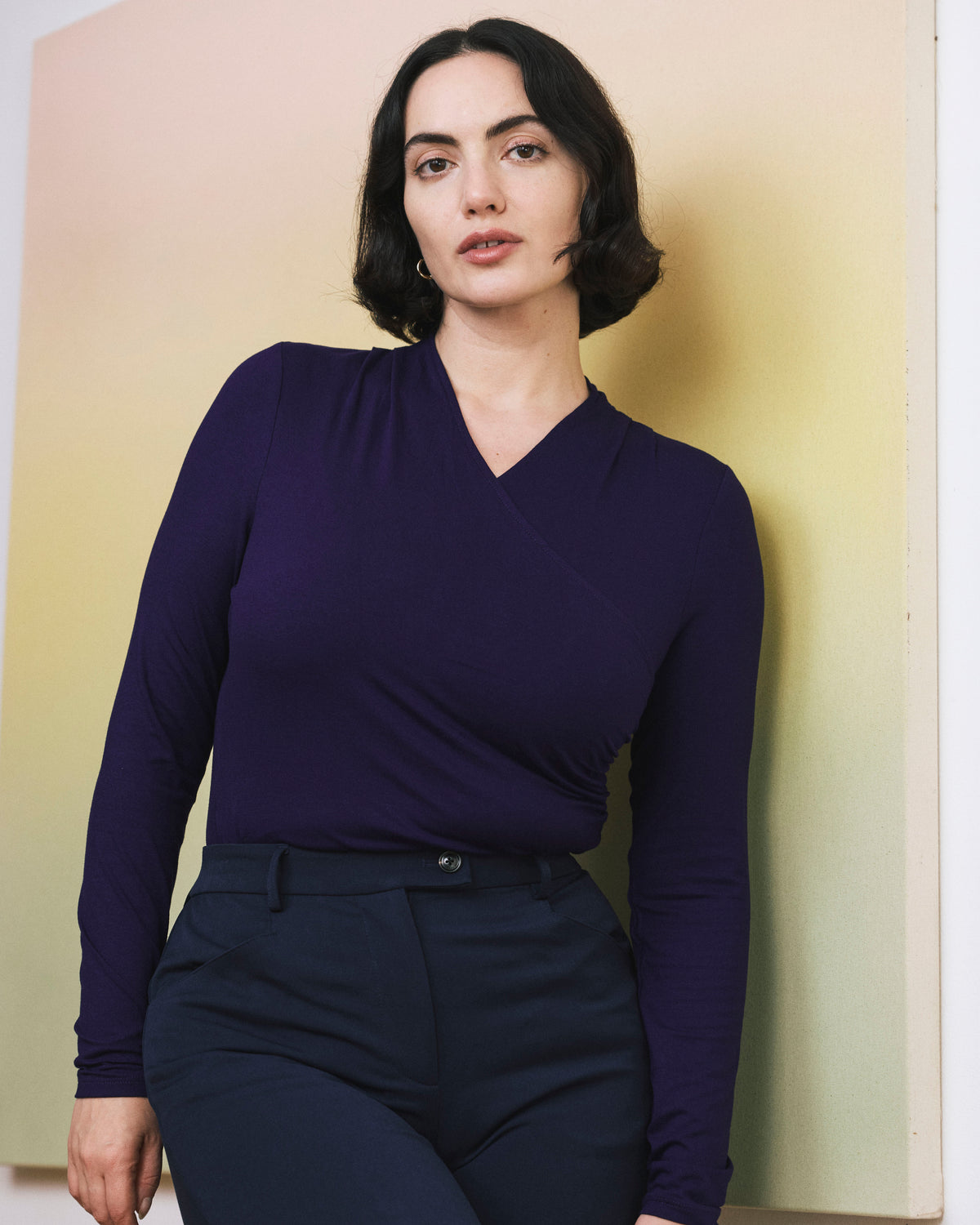 Tau Wrap Neck Liquid Jersey Top - Supernova | Plus Size & Straight Size Women's Fashion | Universal Standard