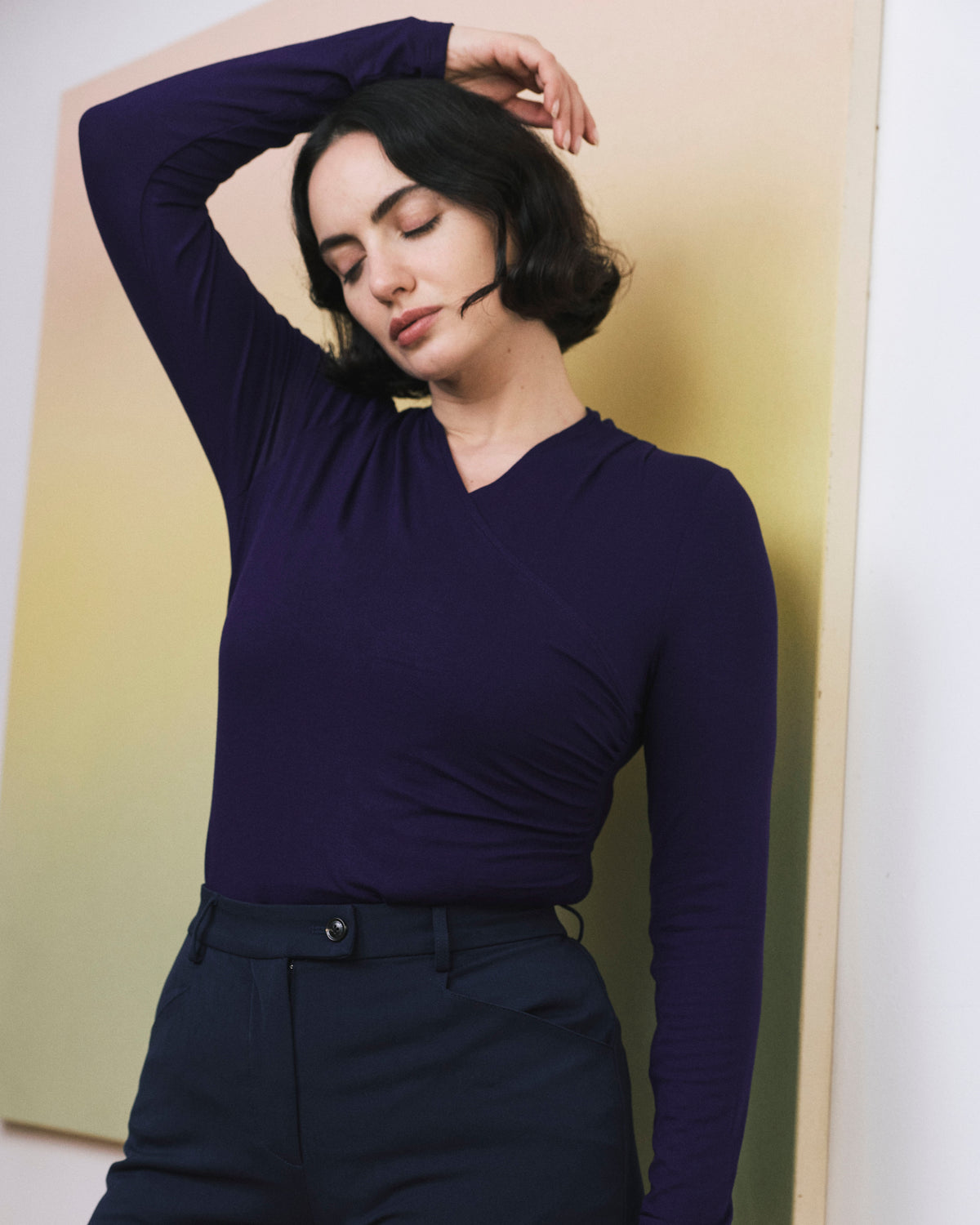 Tau Wrap Neck Liquid Jersey Top - Supernova | Plus Size & Straight Size Women's Fashion | Universal Standard
