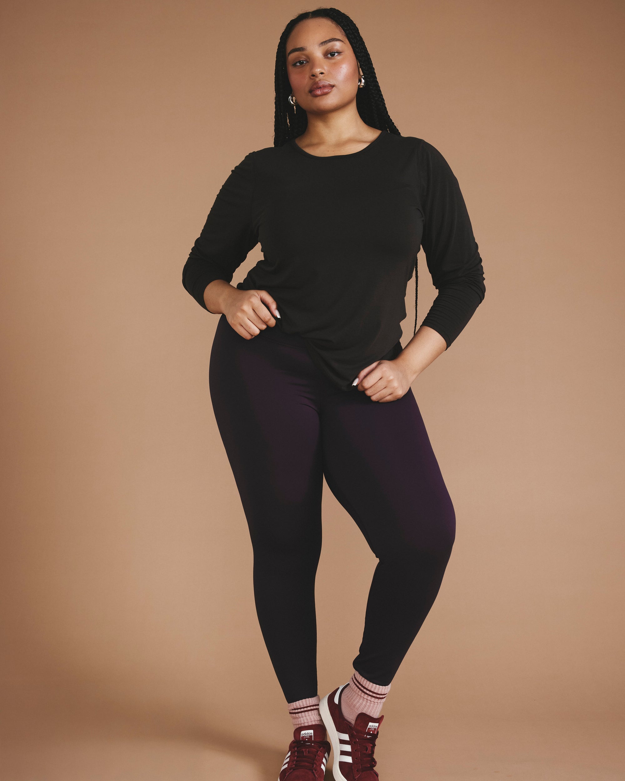 Mia Long Sleeve Movement Tee - Deep Brown | Plus Size & Straight Size Women's Fashion | Universal Standard