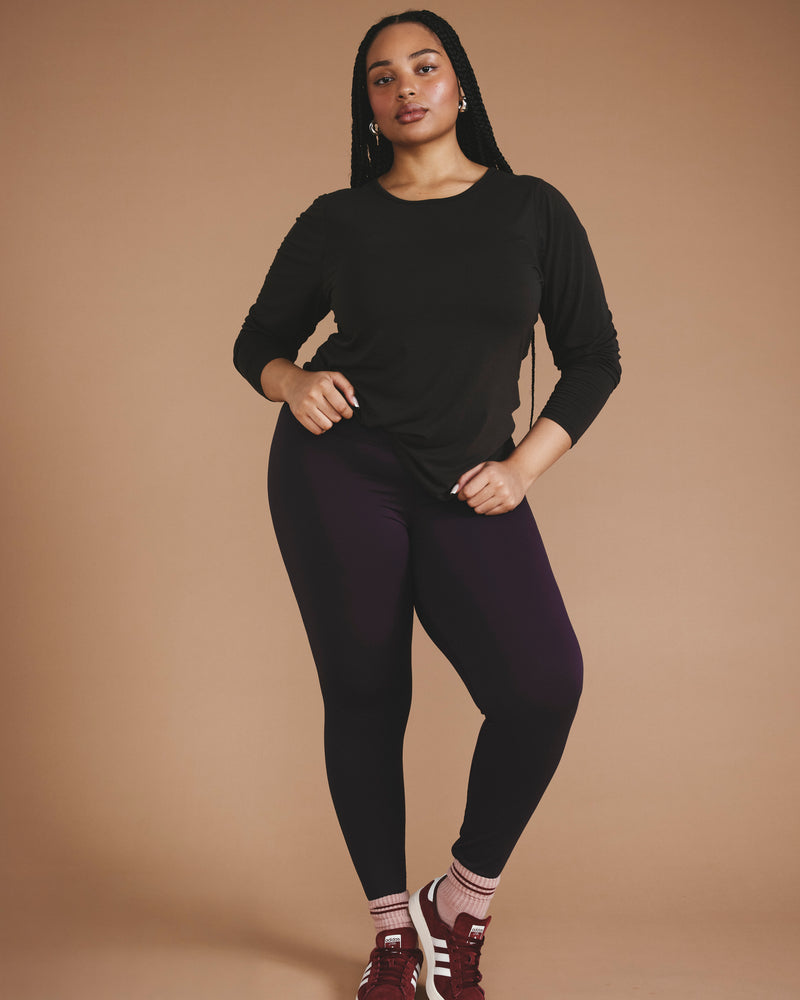 Mia Long Sleeve Movement Tee - Deep Brown | Plus Size & Straight Size Women's Fashion | Universal Standard