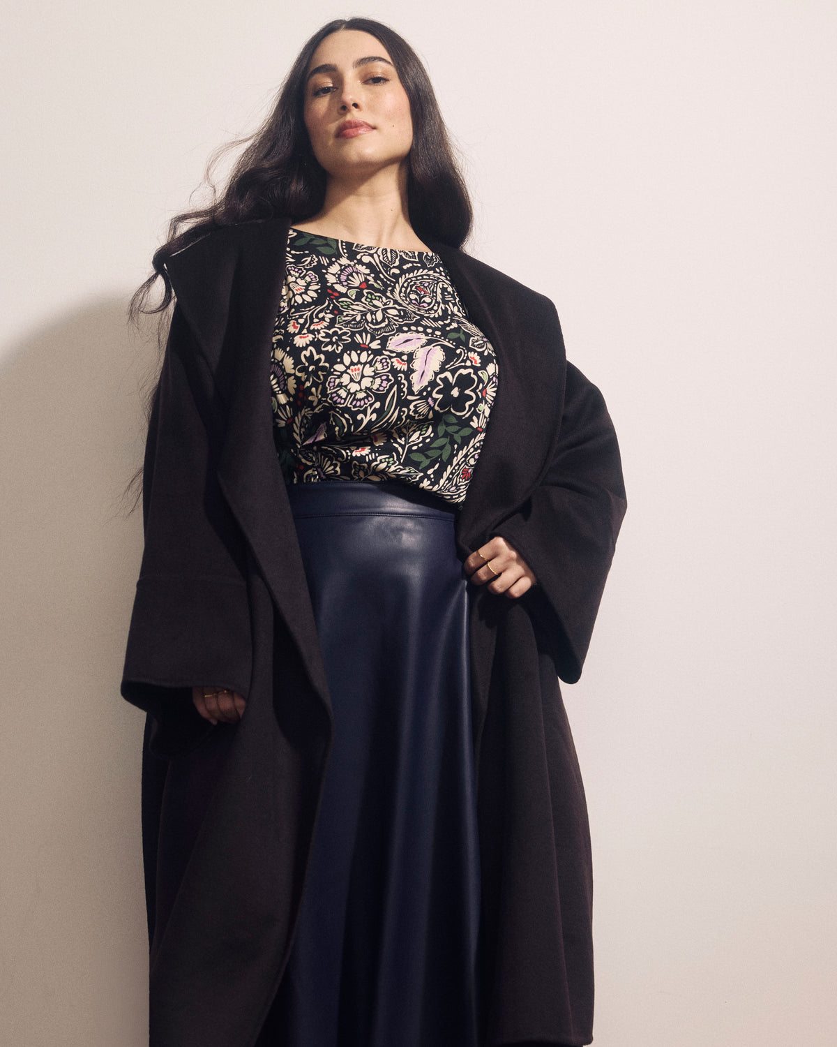 Asha Double Face Wool Blend Coat - Espresso | Plus Size & Straight Size Women's Fashion | Universal Standard