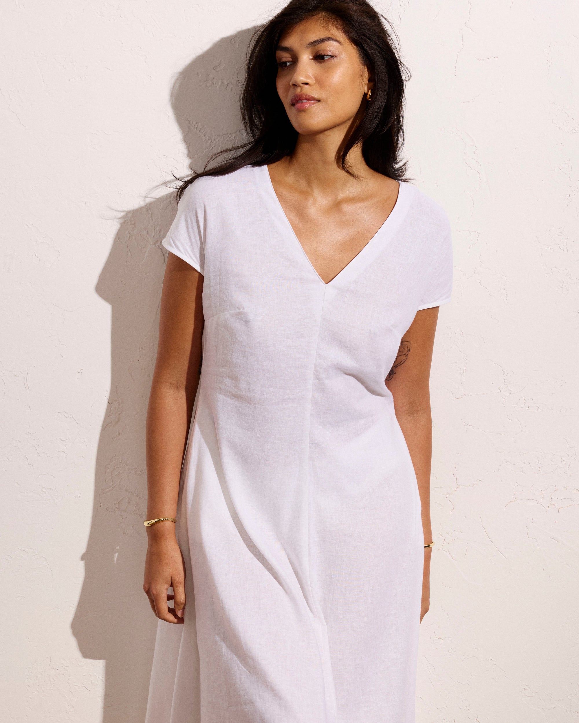 Louvre Bow Back Linen Dress - Bright White | Plus Size & Straight Size Women's Fashion | Universal Standard