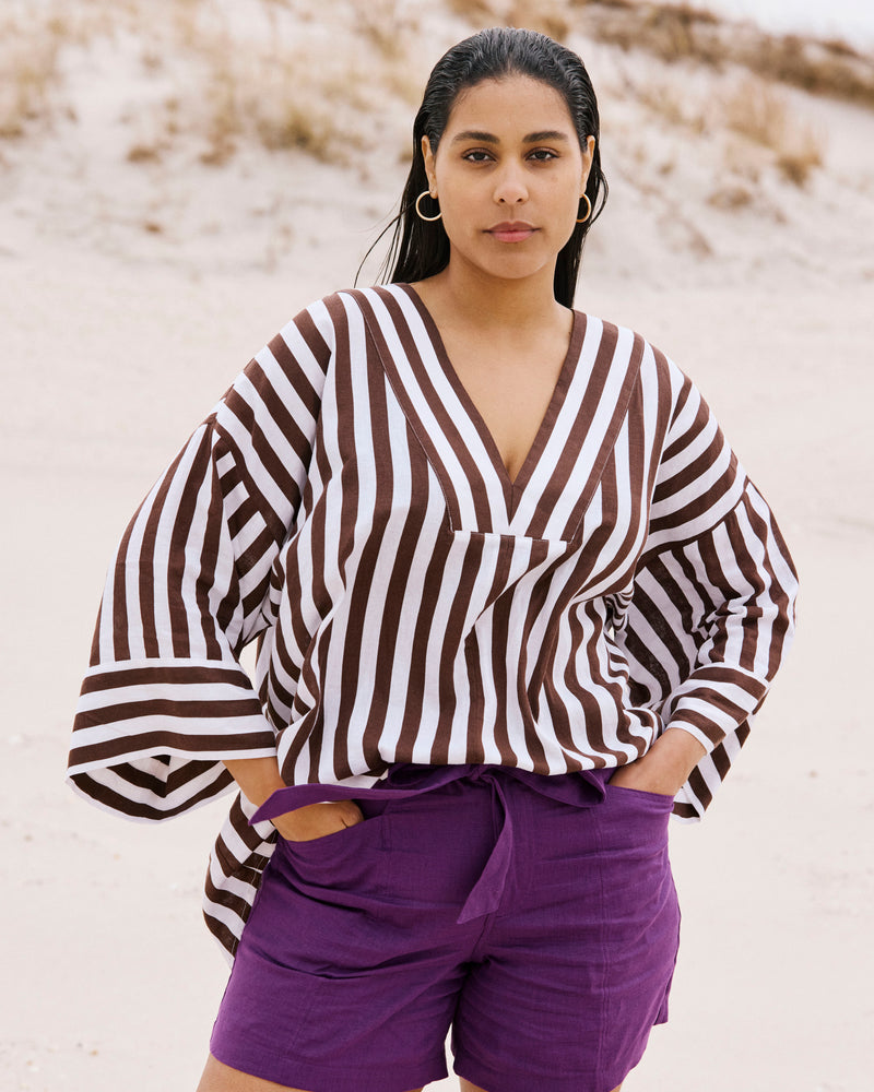 Harbor Stretch Linen Paperbag Shorts - Dreamy Purple | Plus Size & Straight Size Women's Fashion | Universal Standard