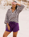 Harbor Stretch Linen Blend Paperbag Shorts - Dreamy Purple | Plus Size & Straight Size Women's Fashion | Universal Standard