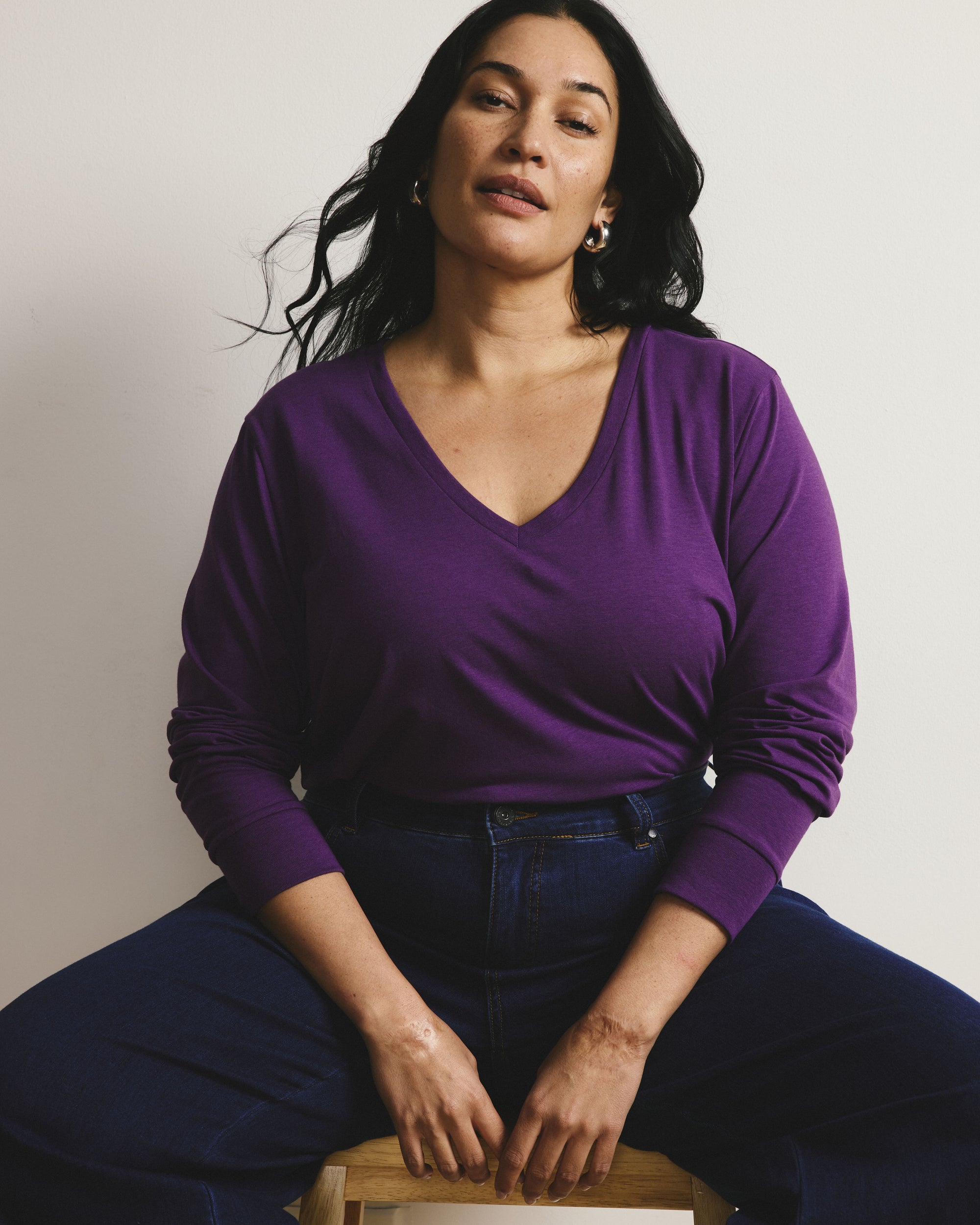 Long Sleeve V Rex - Grape