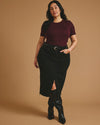 Cloud Rib Short Sleeve Crew Neck Tee - Black Cherry | Plus Size & Straight Size Women's Fashion | Universal Standard