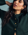 Gabrielle Button-Front Cardigan - Forest Green
