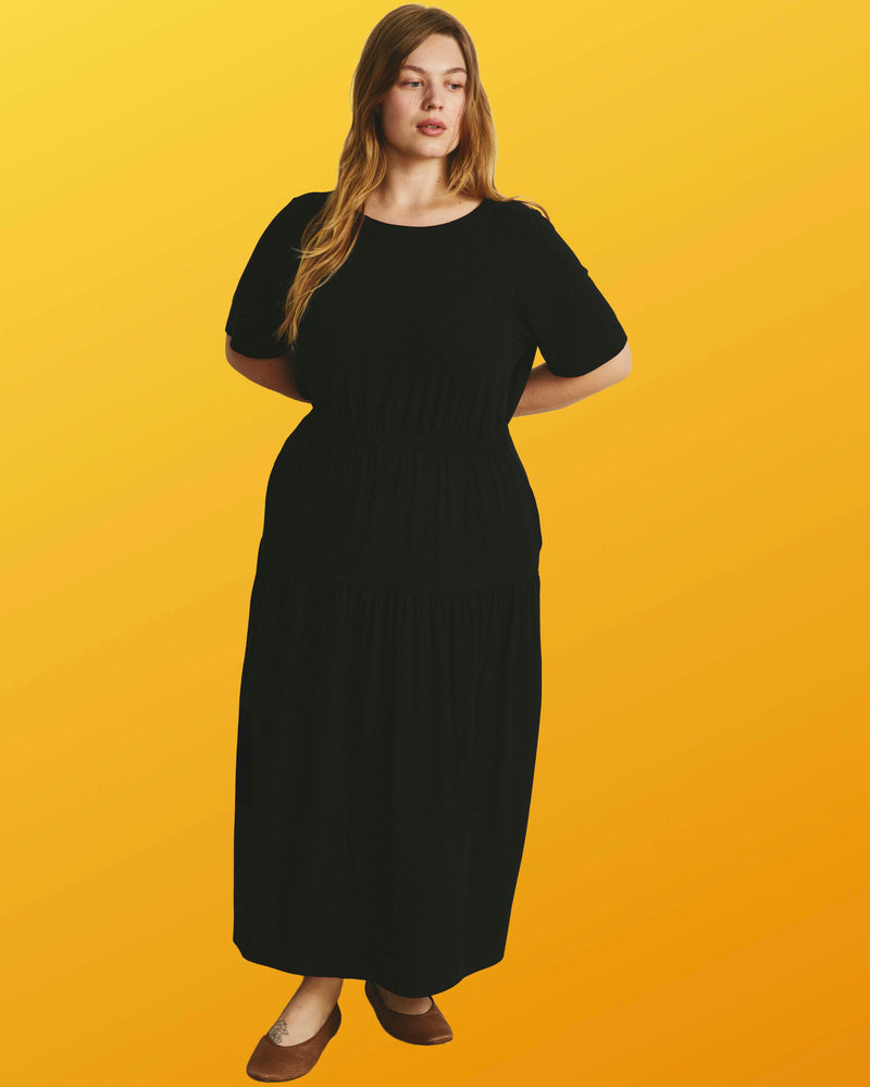 Thea Divine Jersey Midi Dress - Black