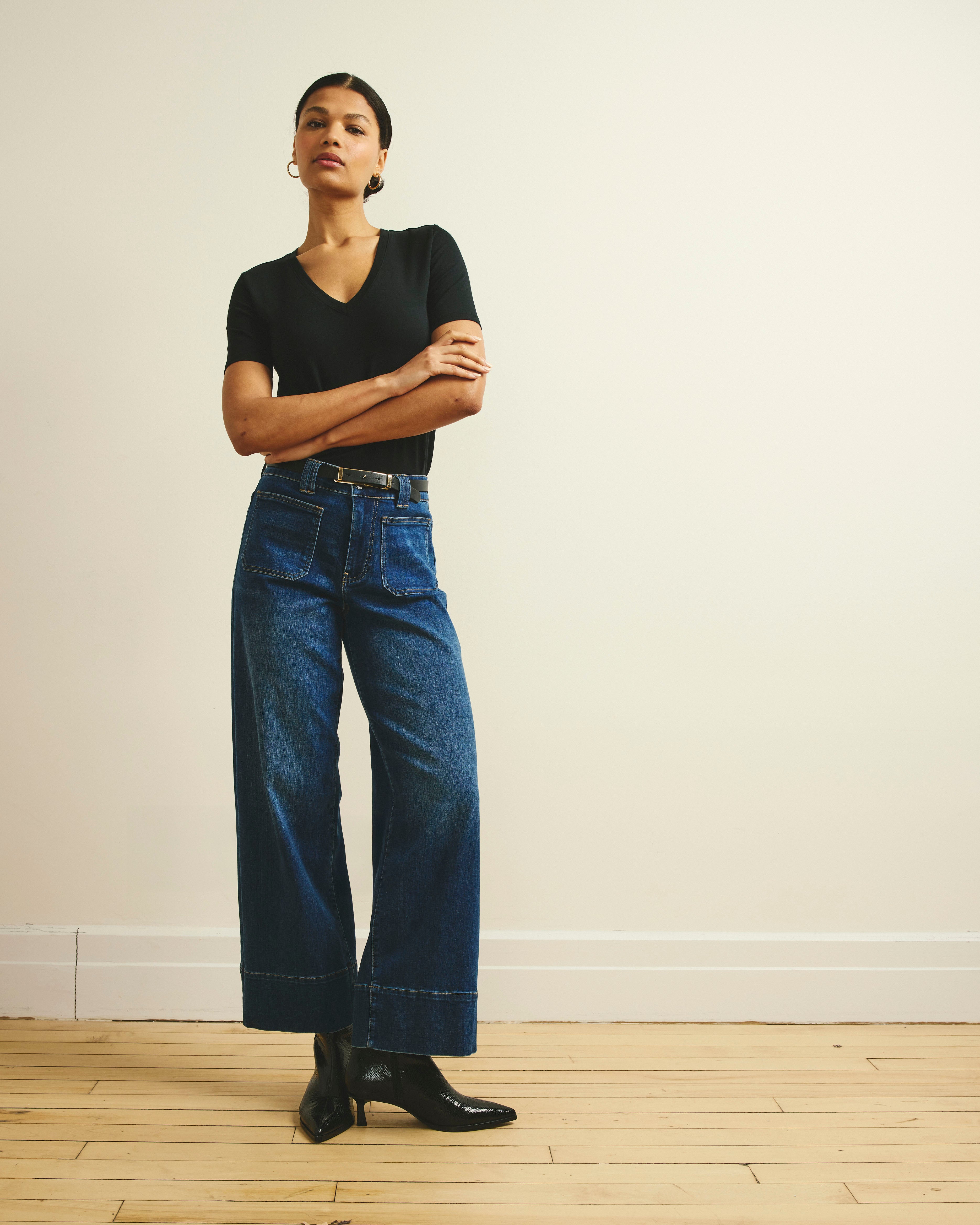 Claudia High Rise Stretch Jeans - Naval Blue Wash – Universal Standard