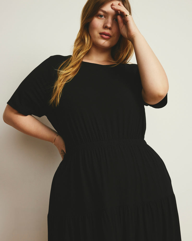 Thea Divine Jersey Midi Dress - Black | Plus Size & Straight Size Women's Fashion | Universal Standard