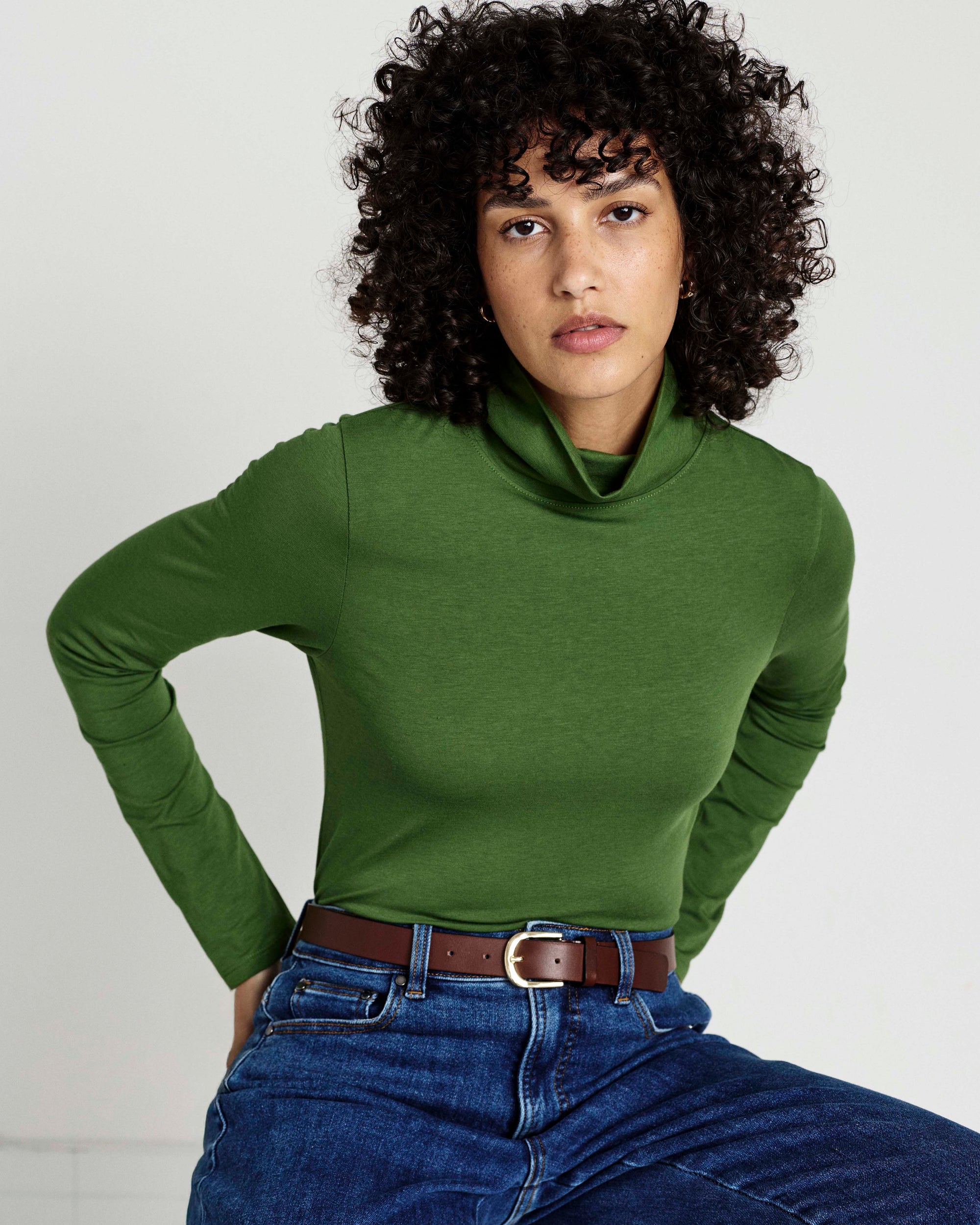 Close Fit Turtleneck - Garden Green | Plus Size & Straight Size Women's Fashion | Universal Standard