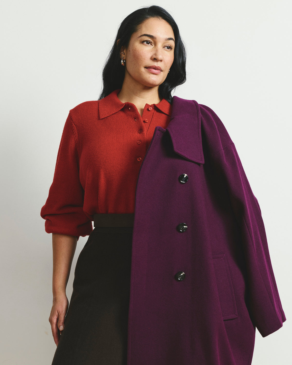 Soft Spun Polo Sweater - Autumnal Red
