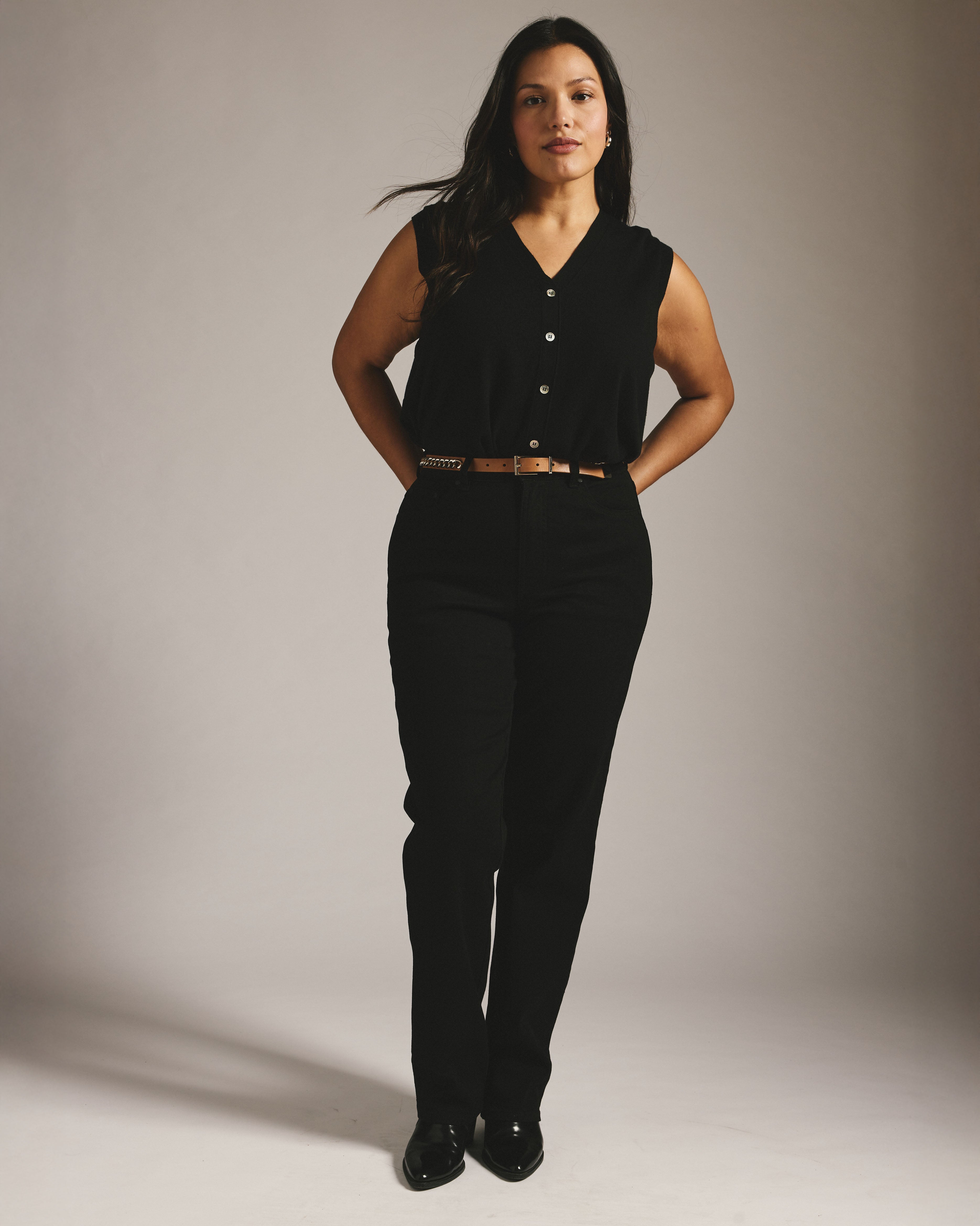 Savvy Fine Knit Cardigan Vest - Black – Universal Standard