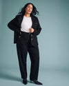 Audrey Tailored Ponte Pants - Black with Gold Buttons