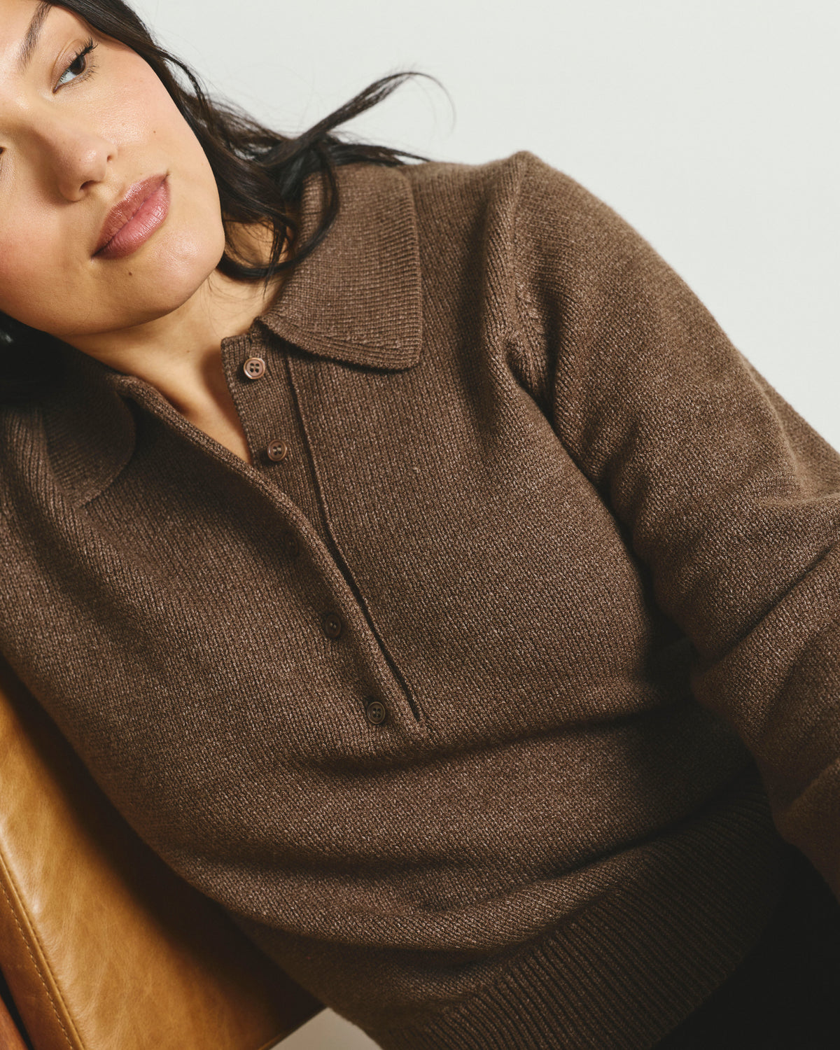 Soft Spun Polo Sweater - Winter Fawn | Plus Size & Straight Size Women's Fashion | Universal Standard