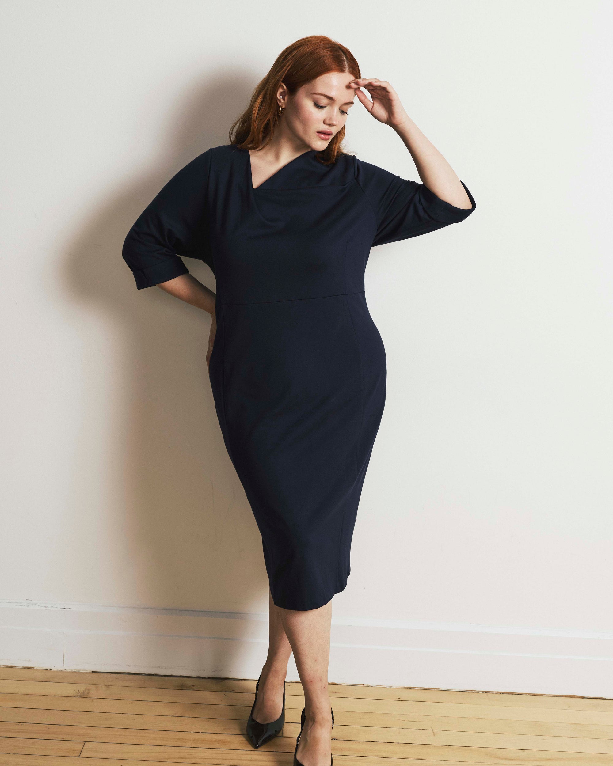 Lando Sculpted Ponte Dress - Navy | Plus Size & Straight Size Women's Fashion | Universal Standard