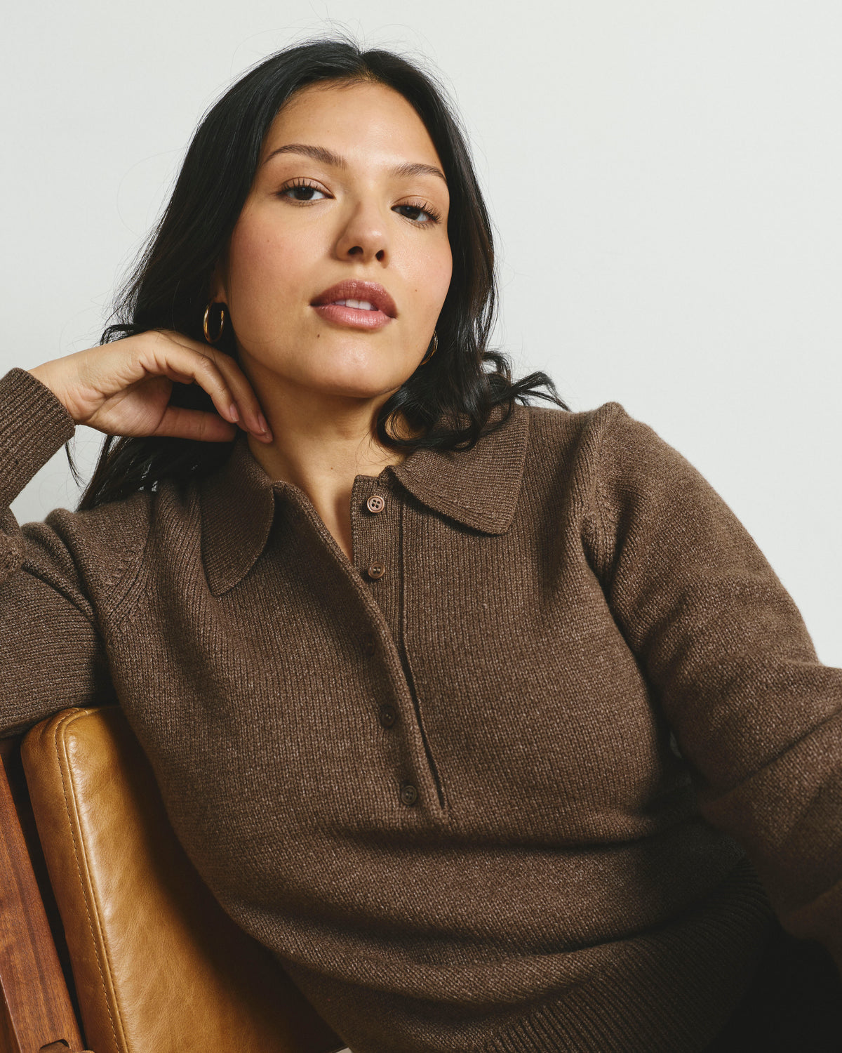 Soft Spun Polo Sweater - Winter Fawn | Plus Size & Straight Size Women's Fashion | Universal Standard