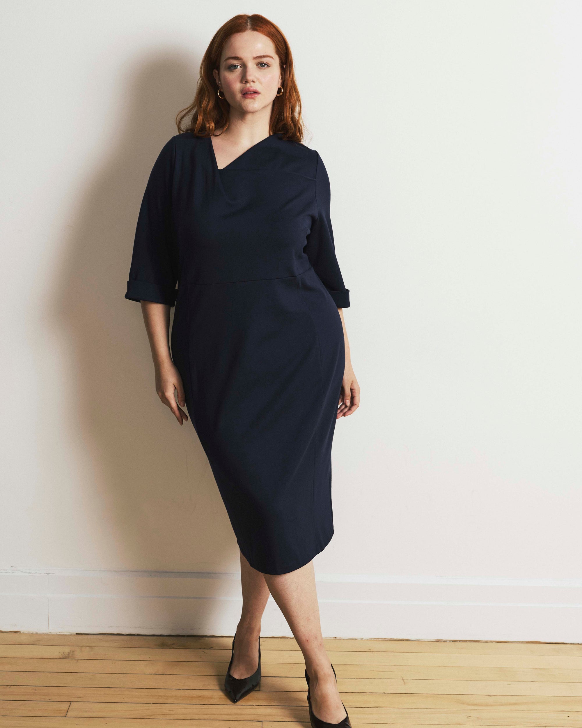 Lando Sculpted Ponte Dress - Navy | Plus Size & Straight Size Women's Fashion | Universal Standard