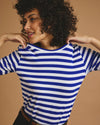 Maia Stovepipe Sleeve Tee - Hammersmith Blue/White Stripe | Plus Size & Straight Size Women's Fashion | Universal Standard