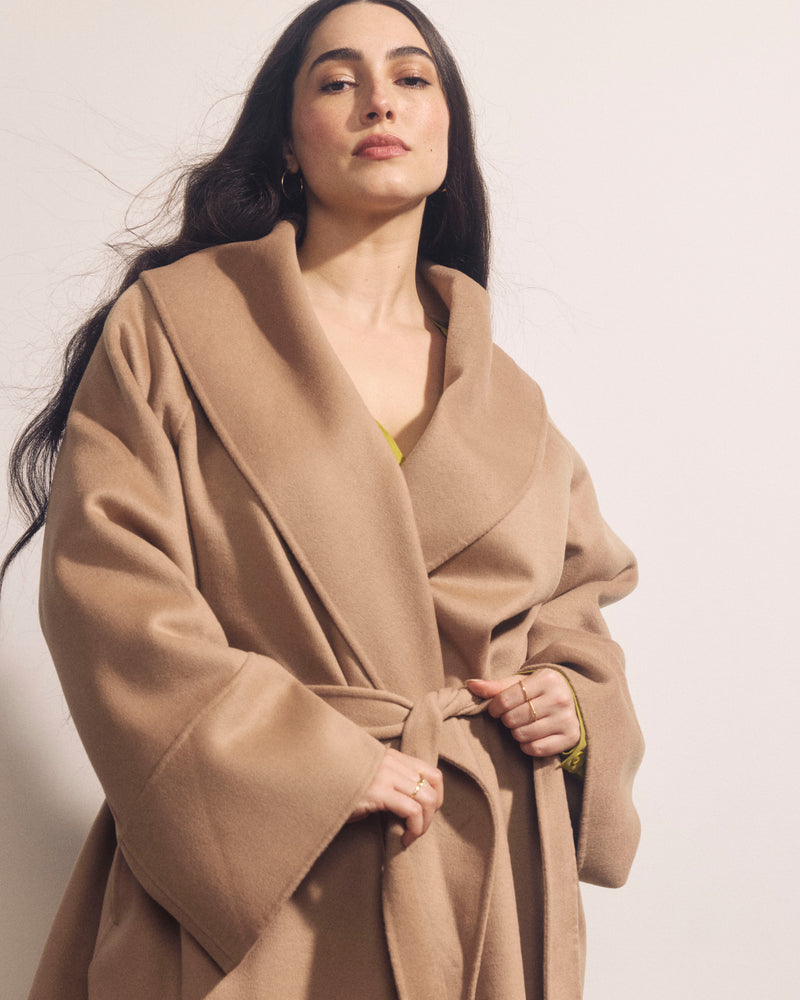 Asha Double Face Wool Blend Coat - Biscotti | Plus Size & Straight Size Women's Fashion | Universal Standard