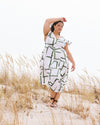 Victoria Linen Blend Dress - Green Paint Print | Plus Size & Straight Size Women's Fashion | Universal Standard