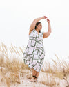 Victoria Linen Blend Dress - Green Paint Print | Plus Size & Straight Size Women's Fashion | Universal Standard