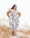 Victoria Linen Blend Dress - Green Paint Print | Plus Size & Straight Size Women's Fashion | Universal Standard